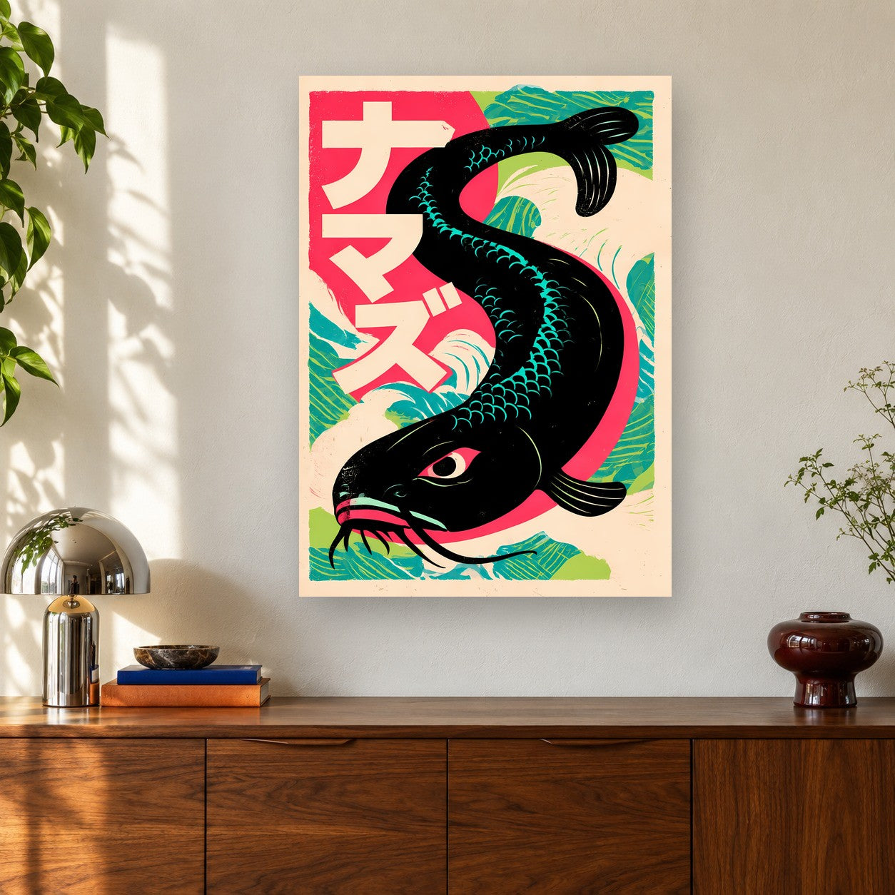 Namazu shown on a wall