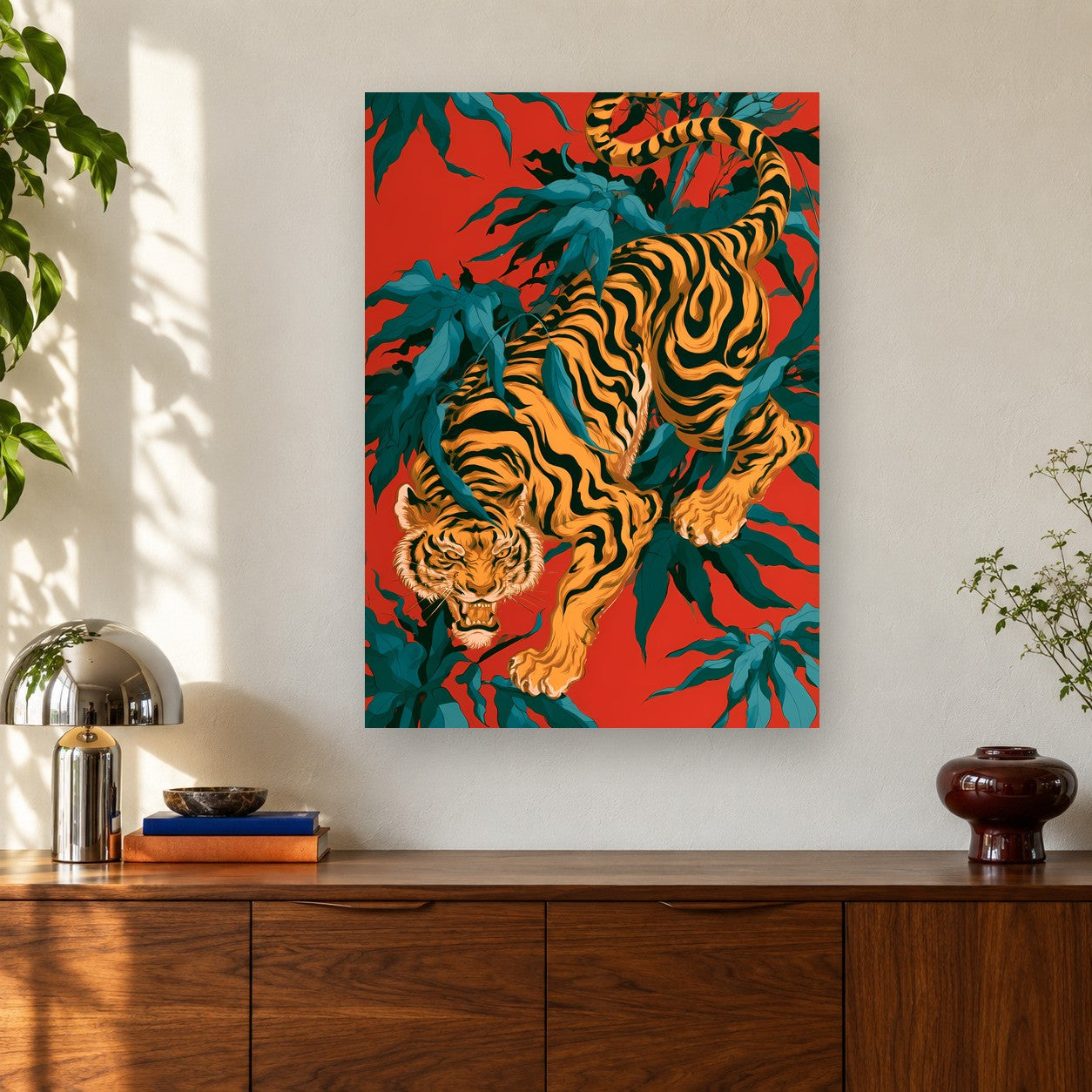 The Jungle King shown on a wall