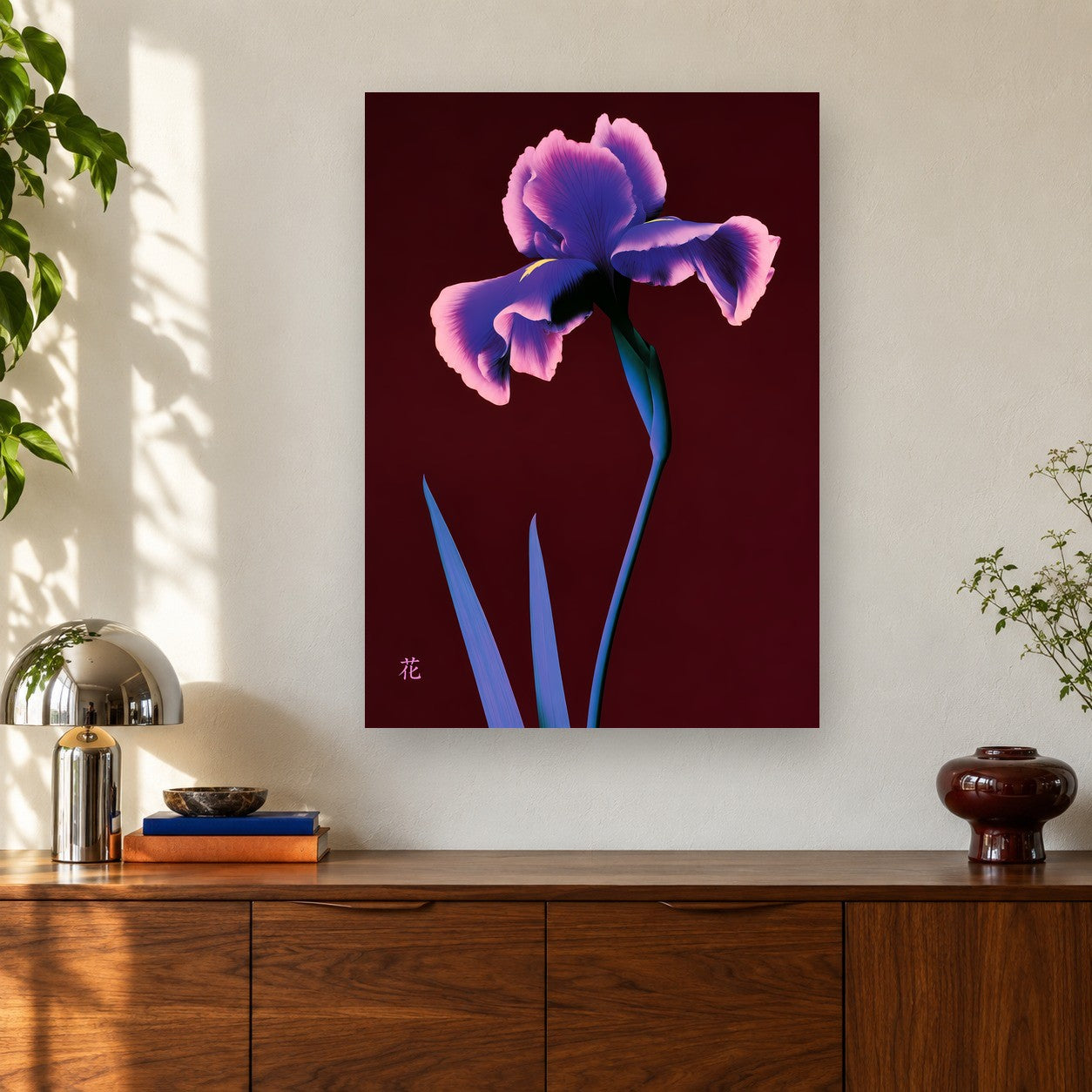 Violet Bloom shown on a wall