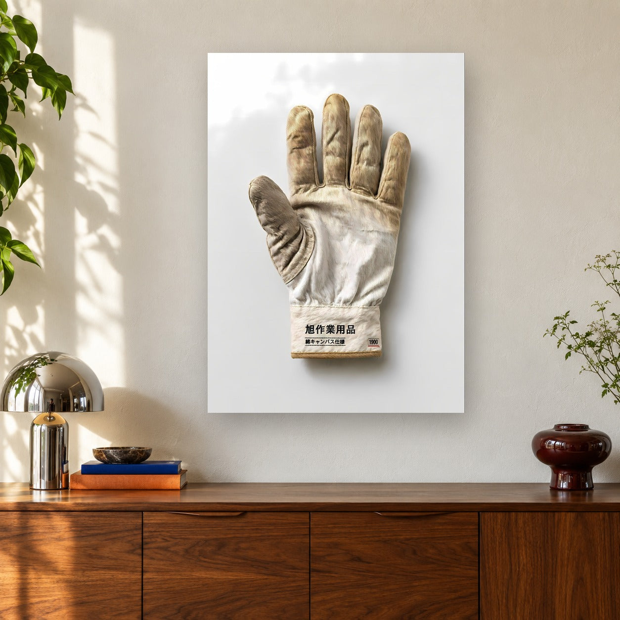 Work Glove No. U-9452 shown on a wall